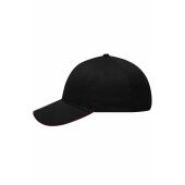 MB6212 6 Panel Brushed Sandwich Cap - black/red - one size