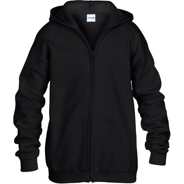 Heavy Blend™classic Fit Youth Full Zip Hooded Sweatshirt Black S