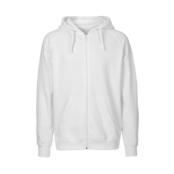 Neutral mens zip hoodie-White-L