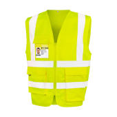 Heavy Duty Polycotton Security Vest - Fluorescent Yellow - M