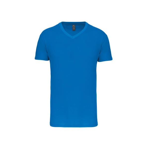 Heren-t-shirt BIO150 V-hals Tropical Blue S