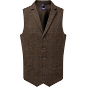 Men's herringbone waistcoat Brown L
