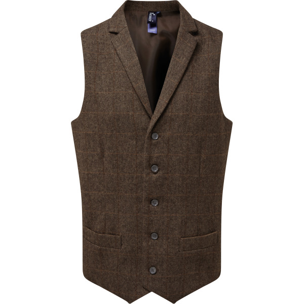 Men's herringbone waistcoat Brown XS