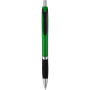 Turbo ballpoint pen with rubber grip - Green/Solid black