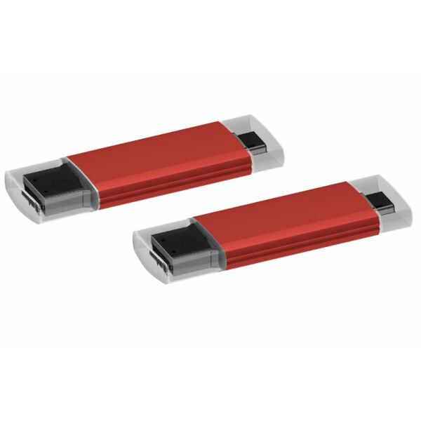 USB stick Microtech OTG 2.0 met micro USB rood 64GB