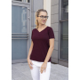 TF 5 Ladies' Workwear T-Shirt Casual-Flair, from Sustainable Material , 51% GRS Certified Recycled Polyester / 46% Conventional Cotton / 3% Conventional Elastane - aubergine - 2XL