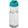 H2O Active® Base Tritan™ 650 ml sportfles met klapdeksel - Transparant/Aqua blauw