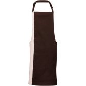 Contrast Bib Apron Brown / Natural One Size