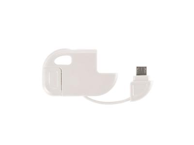 2 in 1 Micro USB kabel wit 2 in 1 Micro USB kabel wit