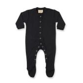 Baby Sleepsuit, Black, 0-6, Larkwood