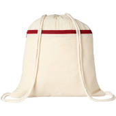 Oregon rugzak met trekkoord en ritssluiting 5L - Naturel/Rood