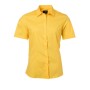 Ladies' Shirt Shortsleeve Poplin - yellow - M