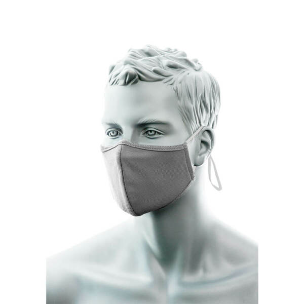 2-Ply Anti-Microbial Fabric Face Mask with Nose Band (Pk25) Heather Grey