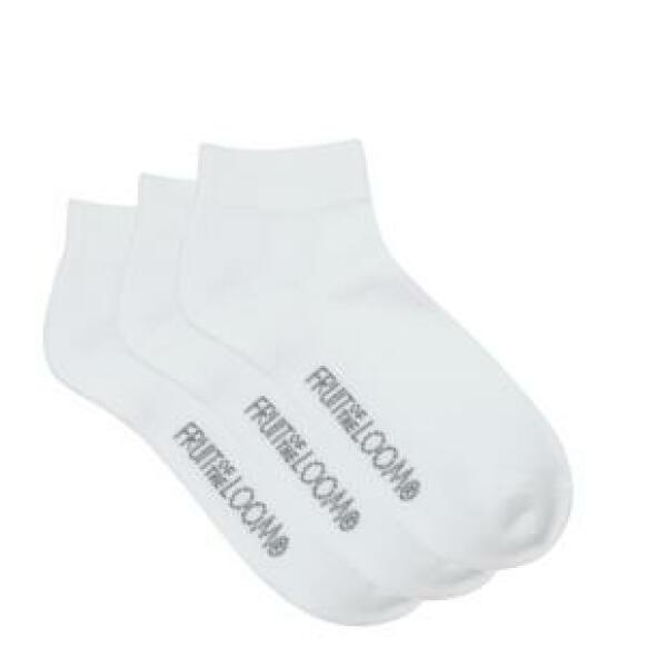 Quarter Socks 3PK, White, S, FOL