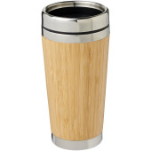 Bambus 450 ml glas med bambusyderside - Brun