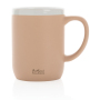 Keramische mok met witte rand 300 ml., bruin, wit
