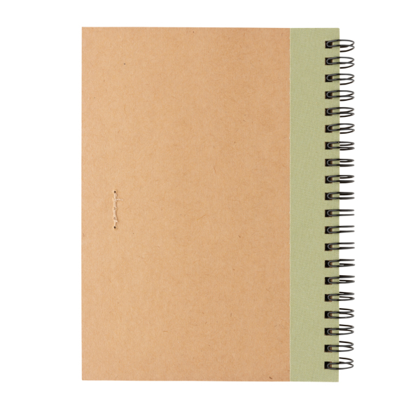 Kraft spiraal notitieboekje met pen, groen