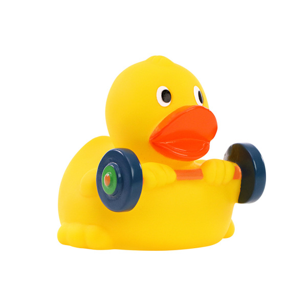Squeaky duck weightlifter
