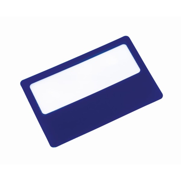Loep SUPPORT in handig creditcard-formaat blauw