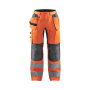 High Vis Werkbroek met stretch en gereedschapzakken