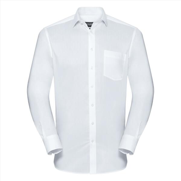 Men's L/S Tailored Coolmax® Shirt, White, S, RUS