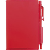ABS notitieboekje met pen Lucian rood