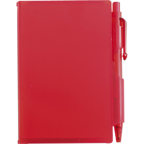 ABS notitieboekje met pen Lucian rood