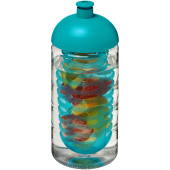 H2O Active® Bop 500 ml bidon en infuser met koepeldeksel - Transparant/Aqua blauw