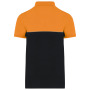Ecologische uniseks polo met korte mouwen in twee kleuren Black / Orange XXL