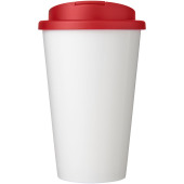 Brite-Americano® 350 ml mugg med spillsäkert lock - Vit/Röd