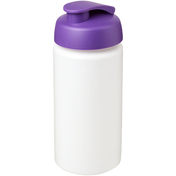 Baseline® Plus grip 500 ml flip lid sport bottle - White/Purple