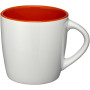 Aztec 340 ml ceramic mug - White/Orange
