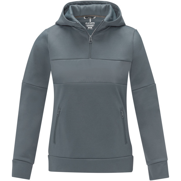 Sayan women's half zip anorak hooded sweater - Steel grey - S