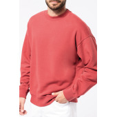 Ecologische oversized uniseks sweater met ronde hals Sage S