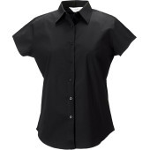 Ladies' Short Sleeve Easy Care Fitted Shirt Black XS