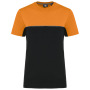 Ecologisch tweekleurig uniseks T-shirt met korte mouwen Black / Orange XXL