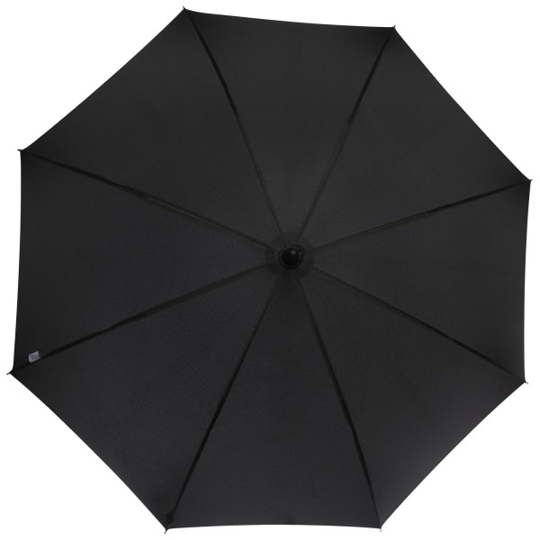 Fontana 23" auto open umbrella with carbon look and crooked handle - Solid black