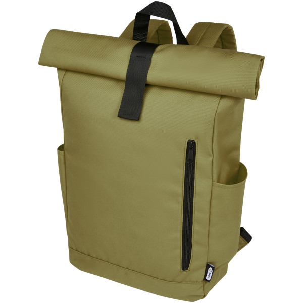 Byron 15.6" GRS RPET roll-top backpack 18L - Olive