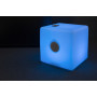 Kunststof kubus met speaker en LED wit