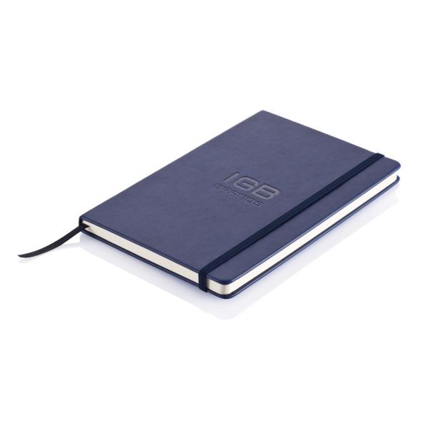 Deluxe hardcover PU A5 notitieboek, donkerblauw