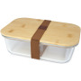 Roby glass lunch box with bamboo lid - Natural/Transparent clear