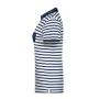 8029 Ladies' Polo Striped wit/navy XS
