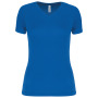 Dames sport-t-shirt V-hals Aqua Blue XXL