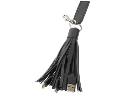 Tassel 3 in 1 stoffen oplaadkabel met sleutelhanger Tassel 3 in 1 stoffen oplaadkabel met sleutelhanger
