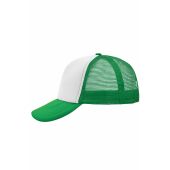 MB070 5 Panel Polyester Mesh Cap - white/fern-green - one size