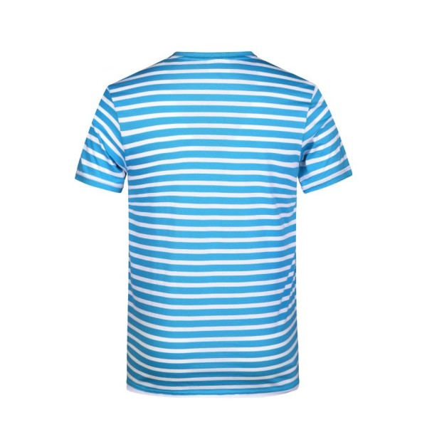 8028 Men's T-Shirt Striped atlantisch/wit 3XL