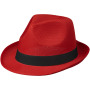 Trilby hoed met lint - Rood/Zwart