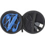 ABS pouch with earphones cobalt blue