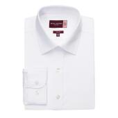 Alba Long Sleeve Slim Fit Poplin Shirt, White, 17, Brook Taverner