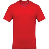 Men's V-neck short sleeve T-shirt Red 4XL
